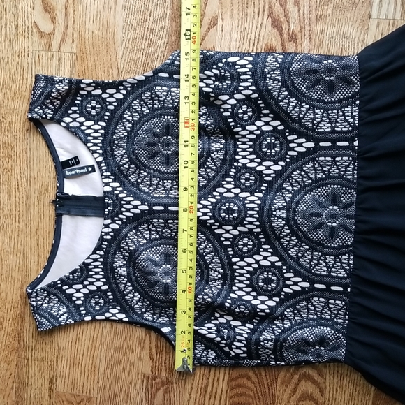 (M) HeartSoul Fit & Flare Mini Dress Crochet Look Top Boho Classic Cottagecore - Picture 3 of 10